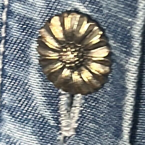 The Kooples Jeans‎ Women's Blue Bird Embroidered Chambray Open Back Romper Large - Picture 8 of 12